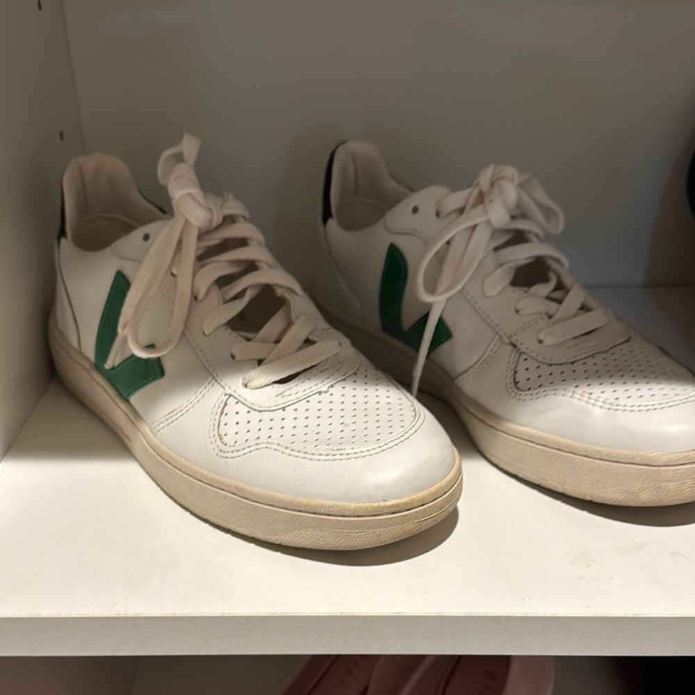 Veja Women’s White and Green Sneakers